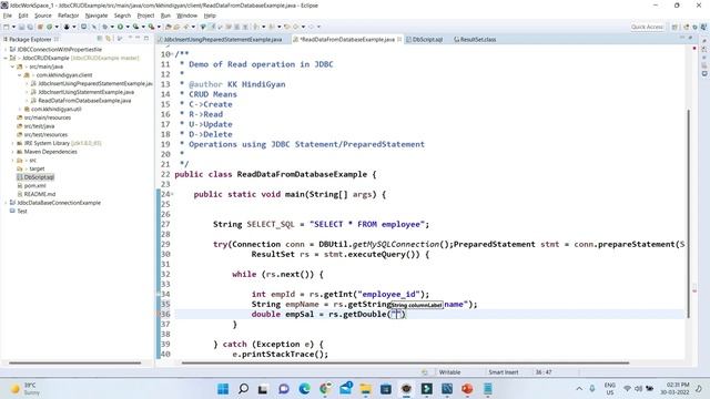 Querying Data From MySQL Using JDBC |JDBC - Select Records Example | KK HindiGyan смотреть онлайн