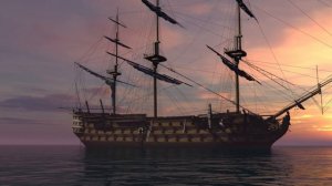 Океан парусный корабль.