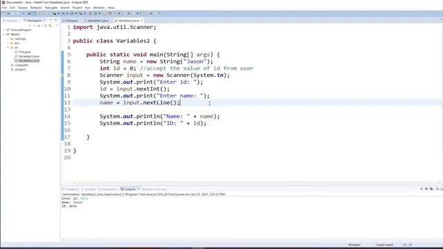 Java Accept Input from user Java Tutorial 3 смотреть онлайн