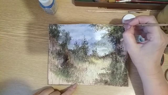 Маковое поле. Роспись по бересте. Часть 1. смотреть онлайн