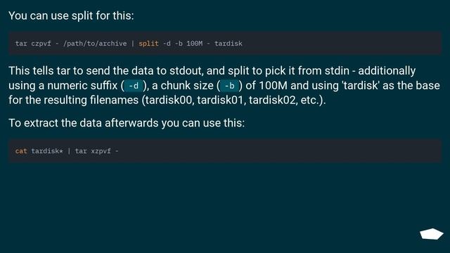 How to create tar archive split into, or spanning, multiple files? смотреть онлайн