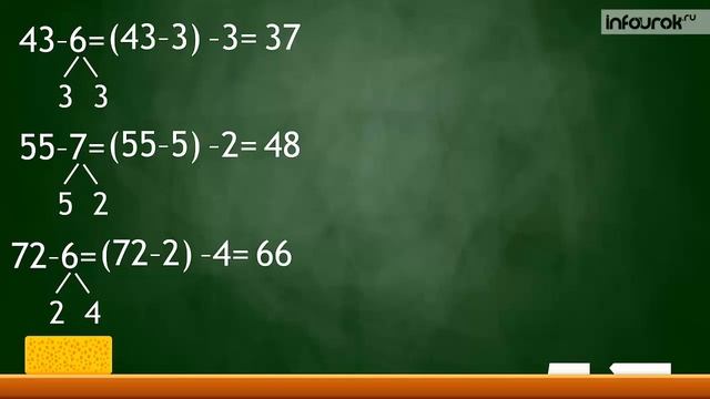 Вычитание из двузначного числа однозначное через разряд | Математика 2 класс #17 | Инфоурок смотреть онлайн