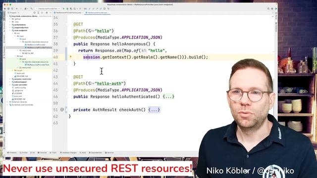 KEYCLOAK - Implementing Custom REST Resources (endpoints) | Niko Köbler (@dasniko) смотреть онлайн