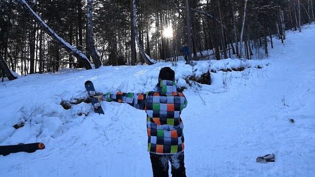 Первый раз на горных лыжах :D смотреть онлайн