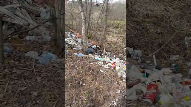 Свалка мусора вдоль берега реки Гречушки смотреть онлайн