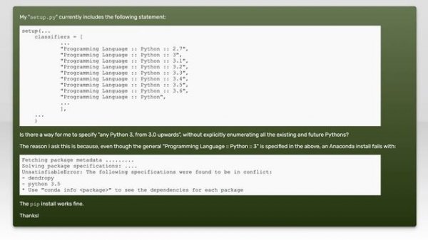 Specify Python 2.7+ and Python 3.xx (any) in ``setup.py''