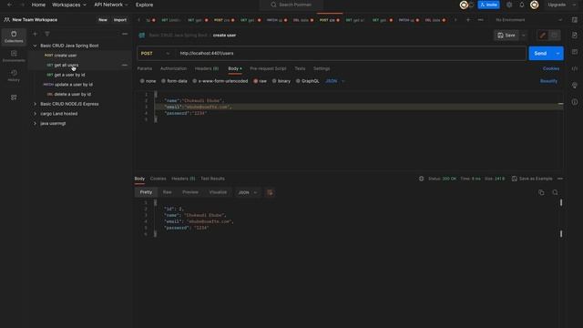 Testing JAVA SPRING BOOT CRUD API with postman смотреть онлайн