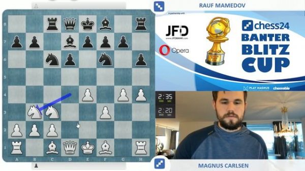 World Chess Champion Magnus Carlsen vs GM Rauf Mamedov Banter Blitz Cup Re upload