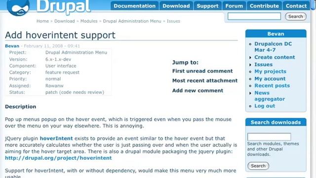 hoverIntent jQuery plugin applied to admin_menu Drupal module смотреть онлайн
