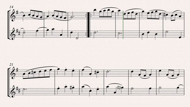 Score: Minuet in G (Bach) - Soprano Sax and Baritone Sax (duet) смотреть онлайн