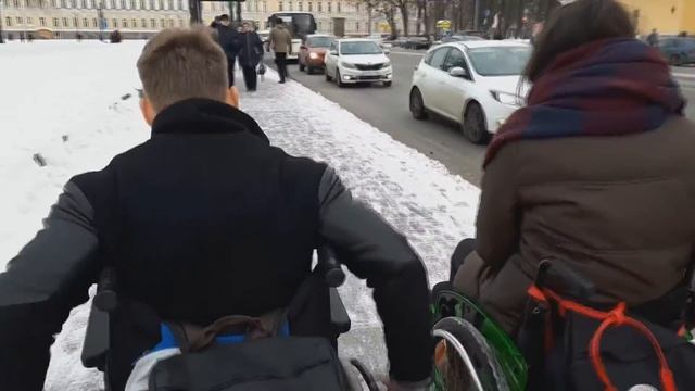 Прогулка на колесах по центру города, Санкт-Петербург 24.02.2017 смотреть онлайн