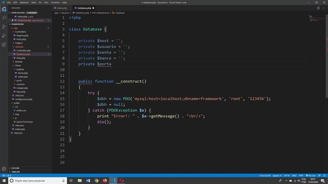 Curso de PHP7 e MVC Aula 23 Criando uma Conexão Persistente com o Banco de Dados usando PDO смотреть онлайн