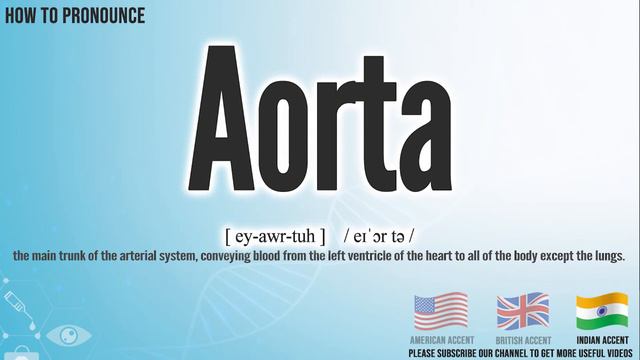 Aorta Pronunciation | How To Pronounce (say) Aorta CORRECTLY | Medical Meaning