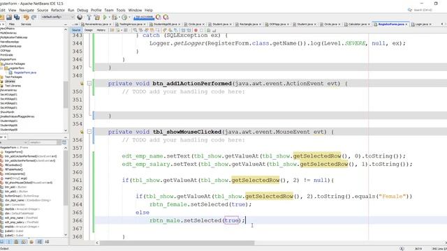 12 – Connection of MySQL Database & Java – Register Form – Update Employee – شرح جافا смотреть онлайн