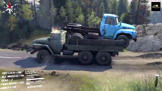 SPINTIRES Full Version Preview - Loading the B 130 Truck in the C 4320 Truck смотреть онлайн