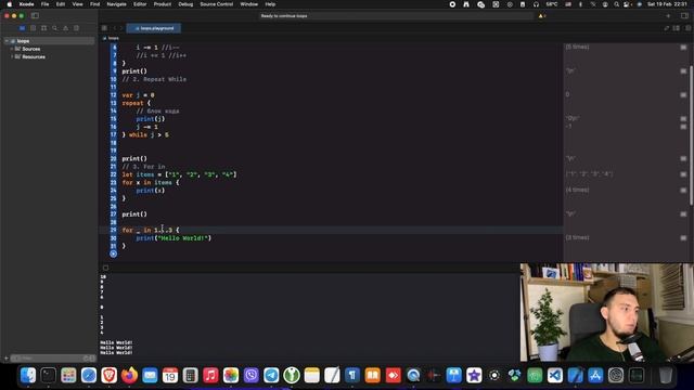 Swift 5 - Как написать цикл? 3 вида циклов. (Playground, iOS, Loops) смотреть онлайн