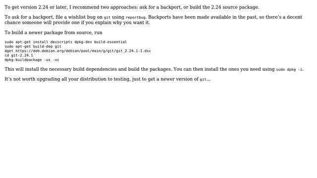 Unix & Linux: How do I get Git 2.24 installed on Debian Buster? (3 Solutions!!) смотреть онлайн