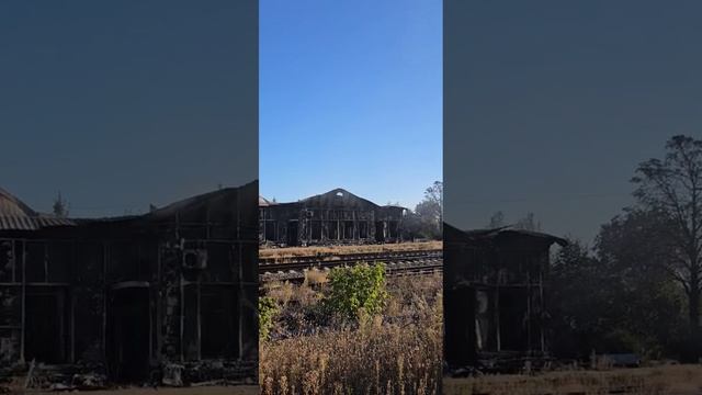Уничтоженный ж/д вокзал находящийся под укронацистами в Авдеевке.