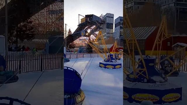 Тюбинг-карусель. Развлечения на морозе смотреть онлайн