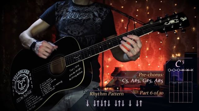 Breaking Benjamin - Ashes of Eden | Guitar cover/tutorial | Play along chords in video смотреть онлайн