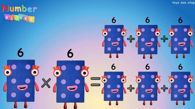 Numberblocks Squares 4, 9, 16, 25, 36, 49, 64, 81, 100 | Learn to count with square club смотреть онлайн