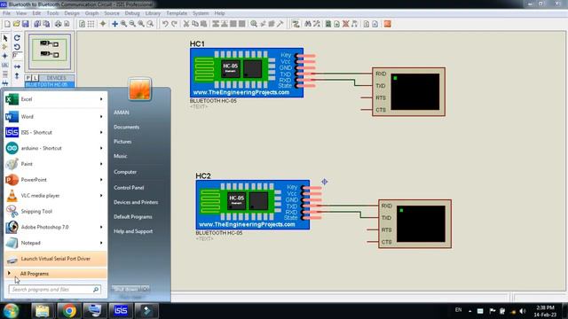 Send Data With Bluetooth In Proteus || Proteus Simulation