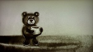 Как нарисовать песком мишку и ёжика
