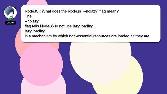 NodeJS : What does the Node.js `--nolazy` flag mean? смотреть онлайн