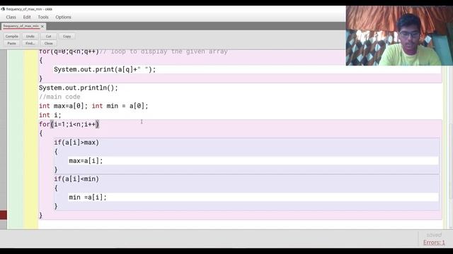 Program to find the frequency of maximum and minimum number in an array | java | ICSE X | class 10 смотреть онлайн