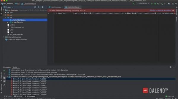 001 File was loaded in the wrong encoding: 'UTF-8' in IntelliJ Idea.
