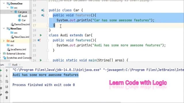Difference between Method Overloading and Method Overriding || Inheritance in Java || Sample code смотреть онлайн