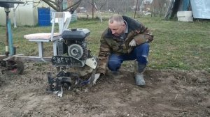 Микротрактор фрезы вместо колес.