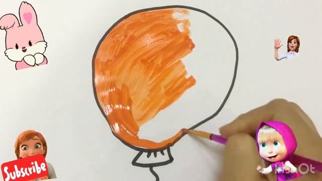 How to draw and color a balloon|Как нарисовать шарик | смотреть онлайн