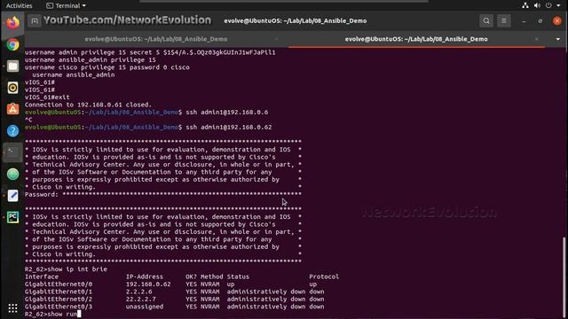 Cisco Automation using Ansible Playbook Part2: Cisco Enable Password and filter output using var смотреть онлайн