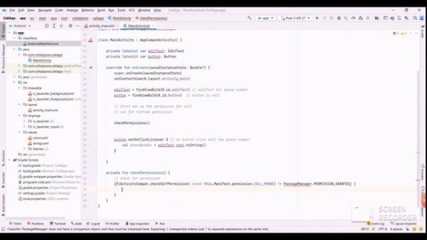 Making phone call in Android Studio using Call Intent in Android Studio | Kotlin |