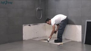 Монтаж мягкого пола для душа SoftTray вровень с полом. Пол в душевой без поддона