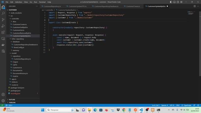 NODE JS + typescript + mysql ( CRUD) - Finalizando com métodos deletar e atualizar ( Customer ) смотреть онлайн