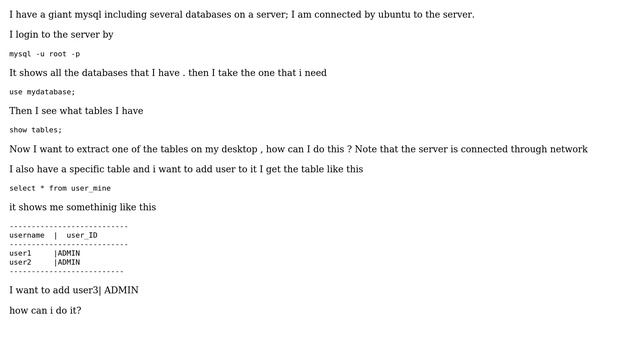 Ubuntu: How to extract data from a mysql? смотреть онлайн
