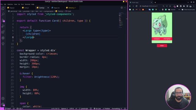 React do CSS para STYLED-COMPONENTS (CSS-in-JS) - Parte 2 - prop children смотреть онлайн
