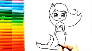 Милый рисунок русалки - Простые рисунки - Как нарисовать русалку