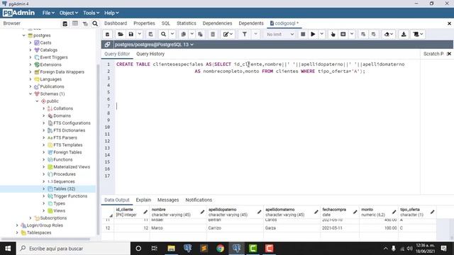 Ejercicio1 PostgreSQL-Crear tabla con los datos copiados y segmentados de otra tabla. смотреть онлайн