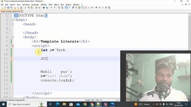 JavaScript ES6 Template Literals in JavaScript in Hindi/Urdu смотреть онлайн