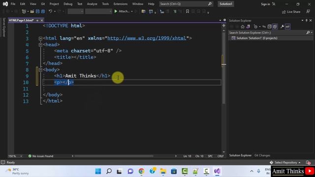 Create Your First HTML Project Using Microsoft Visual Studio 2022 | Amit Thinks смотреть онлайн