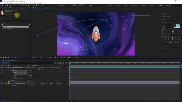 How to make object move along path in After Effects смотреть онлайн