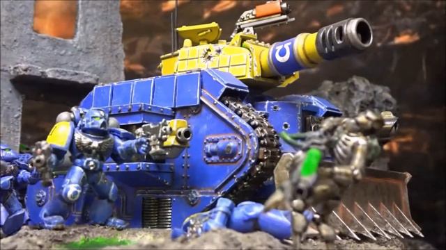 Warhammer 40k Diorama Surrounded but NO SURRENDER! Space marine Ultramarines wargame Games Workshop смотреть онлайн