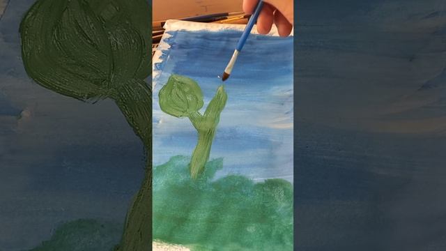 рисуем подсолнух ? Арт клякса ? смотреть онлайн