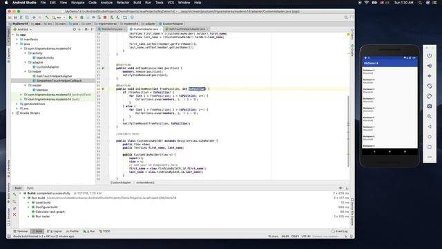 Java (Android) darslari | 14-dars | RecyclerView Drag and Swipe смотреть онлайн