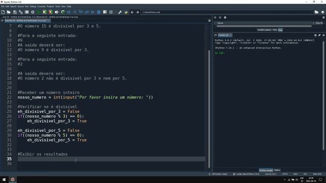 Programação Python – Verificar se um Número é Divisível por 3 ou 5 смотреть онлайн