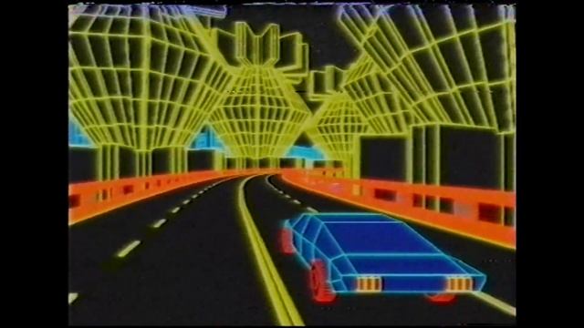 VHS recorded Blender 3D made 1980s neon space road circuit drive by test footage 2 смотреть онлайн