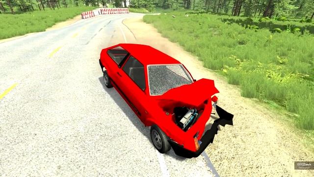 Влетел в Бетонные Блоки - BeamNG drive смотреть онлайн